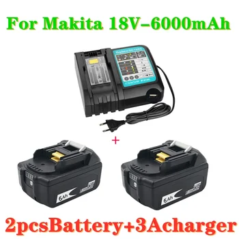 Ladegerät Mit BL1860 Akku 18 V 6000mAh Lithium-Ionen für Makita 18 v Batterie 6ah BL1840 BL1850 BL1830 BL1860B LXT400