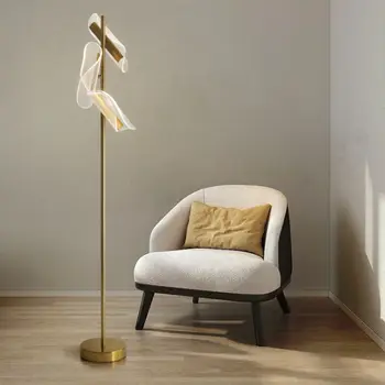 Led Nordic Moderný Minimalistický Akryl Tienidlo Lampy Poschodí Lampa Obývacia Izba Štúdia Gauč Rohu Spálne, Nočné Lampy