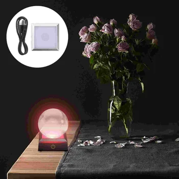 LED Svetlo Base Štvorcový Stojan s Citlivé na Dotyk pre Šperky Akryl Umelecké Sklo Krištáľové Sklenené Plastiky, 3D Crystal Socha