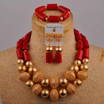 Luxusné Prírodné Rivina humilis Náhrdelník Nigéria Svadobné Šperky, Svadobné Šaty, Doplnky Afriky Nevesta Šperky Set XK-41