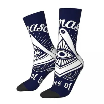 Lóže 2B1 Ask1 Námestie Kompas Mason Symbol Freemason Unisex Zimné Cyklistické Ponožky Happy Socks Street Štýl Crazy Ponožka