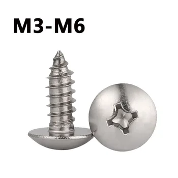 M3M4M5M6 Nehrdzavejúcej Ocele 316, Veľký Plochou Hlavou samorezných Skrutiek Semi-kolo Hlavu Veľkú Hlavu samorezných Dreva Skrutka