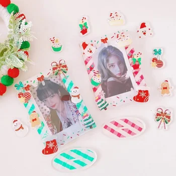 Macaroon Farebné Vianočné 3 palcový Karty vloženie Photocard Držiteľ kpop Idol Foto Card Držiteľ Karty Ochranné puzdro