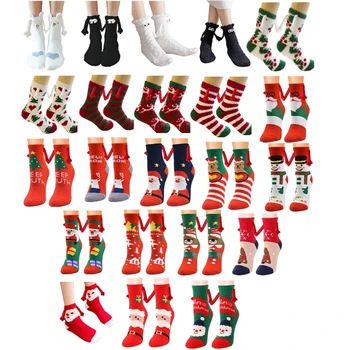 Magnety Vianočné Fuzzy Ponožky Vzťah Zodpovedajúce Črievičku Ponožky Darčeky 37JB