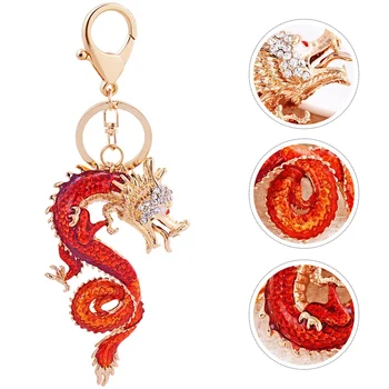 Malý Drak Keychain Taška Krúžok Dragon Keychain Kamienkami Kovové Keychain Dekorácie