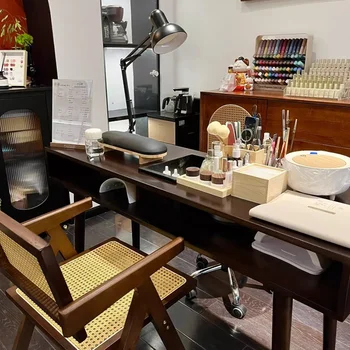 Moderné Nádherné Tabuľka Manicurist Drevené Márnosť Krásy Nailtech Stôl Profesionálne Nageltisch Nechty Salon Nábytok CY50NT