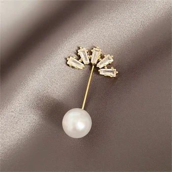 Móda Imitácia Pearl Flower Brošňa Pin Crystal Trojuholník Brošne Pani Móda Cardigan Oblečenie Bezpečnosti Pin Šperky, Darčeky