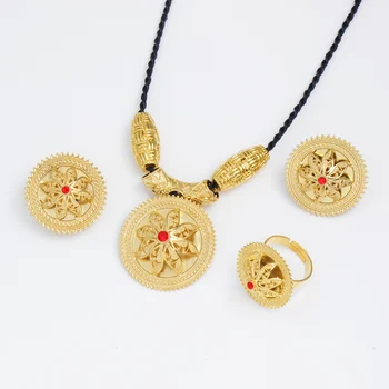 Najnovšie DIY Dizajn Etiópskej šperky sady Zlatá farba Habesha Krištáľové Šperky sady pre Etiópskej/Afriky Vianočné Darčeky