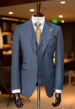 Najnovšie Kabát Nohavice Dizajn Kostým Homme Sako Ušiť Svadobný Oblek pre Mužov Slim Fit Smoking 3 Ks Vestidos Strany Vyhovuje