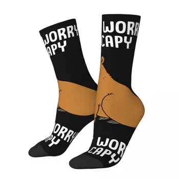 Neboj Sa Capy Capybara Legrační Karikatúra Zvierat Mužov Ponožky Uprostred Trubice Mäkké Bavlnené Ponožky