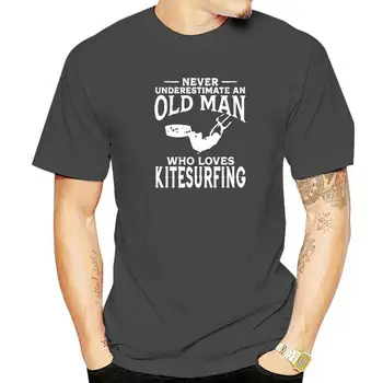 Nikdy Nepodceňujte Starý Muž, Ktorý Miluje Kitesurfing Mens Vtipné Tričko Jedinečný Darček Súčasnosti Windsurfing Tep T-Shirt