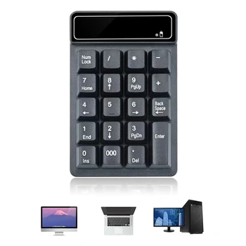 Nku 2,4 GHz Bezdrôtová Číselná Klávesnica Num 19 Kľúče Prenosný Mini Digitálny Keyboard pre Účtovné Teller Notebook Notebook Tablety
