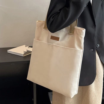 Nové Nákupné tašky Plátno Tote Bag Študent Kniha Veľká-kapacita Skladovanie Taška Taška cez Rameno Žena Eco-Friendly Opakovane Kabelky