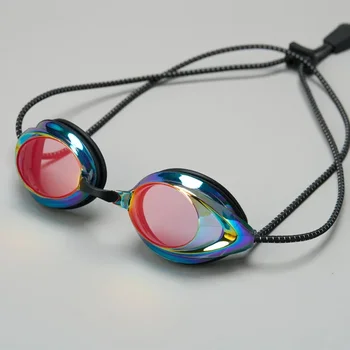 Nové Plavecké Okuliare Lano Hlavu s Svetlé Farby elektrolyticky pokrývajú Nepremokavé a Anti-fog Okuliare pre Dospelých Vonkajšie Plavecké Okuliare