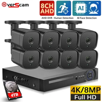 Nové Super Full HD 8CH AHD 8MP Domov Vonkajších CCTV kamerový Systém 8 Kanálov video Dohľad bezpečnostná kamera auta 8ch 4K AHD DVR