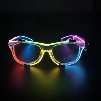 Nový 8 Neónové Farby Bezdrôtový Okuliare Farebné LED Svietiace Okuliare Svetelný Cool darček k Narodeninám slnečné Okuliare Bar, Nočný Klub rekvizity