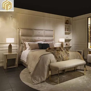 Nový hotel svadobné lôžko jednoduché post-moderný domov spálňa luxusné high-end posteľ nábytok, sanita