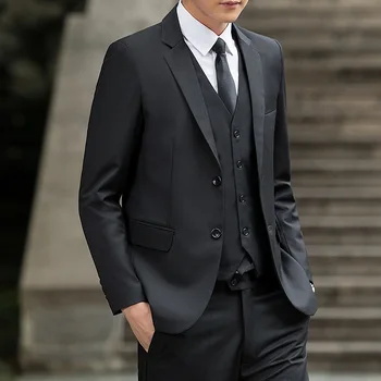 Nový Oblek Muži Tri-dielny Oblek kórejský Bežné Vyhovovali Coatt Najlepší Muž Vesta Vyhovovali Obchodných Oblečenie
