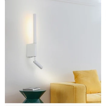 Nočné nástenné svietidlo 330 stupeň otáčania nastaviteľný nástenné svietidlo na čítanie svetlo s vypínačom minimalistický Nordic hotel, izba spálňa