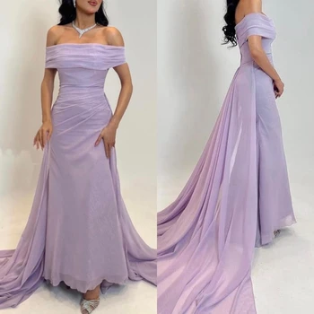 Nádherné Off-the-nesú-line Anke Dĺžka Prom Šaty Formálne Ocassion Šaty Organza vestidos de noche elegantes para mujer