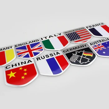 Okno Obtlačky Vlajky Odznak karosérie Nálepky Štít Styling 1 ks Auto Samolepky nemecký/veľká BRITÁNIA/USA/Rusko/Austrália/Francúzsko/Taliansko