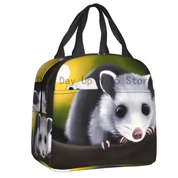 Opossum V Mesačnom Izolované Obed Tašky pre Ženy Zvierat Pet Prenosný Chladič Tepelnej Bento Box Práce Školy Cestovanie