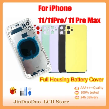 Plný Bývanie Pre iPhone 11 11Pro 11 Pro Max Späť Sklo Montáž Krytu Batérie Strede Rámu Podvozku Kábel Nahradenie Cato