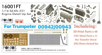 Pontos Model 16001FT 1/16 Rozsahu Sd.Kfz 251 D Detail Up Set (Vol.1) 3D Tlačené Časti Pre TRUMPETER 00942