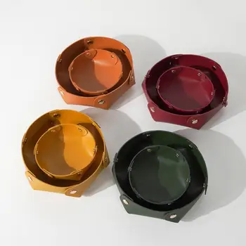 Praktické Kozmetika Zásobník Faux Kožené Módne 4 Farby Skladovanie Doska pre Vnútorné