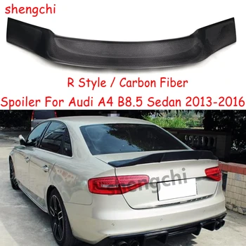 Pre Audi A4 B8.5 R Štýl Reálne Uhlíkových Vlákien Zadný Kufor Spojler Krídla 2013 2014 2015 2016