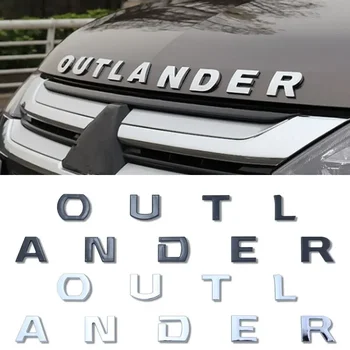 Pre Mitsubishi 13-19 Outlander Písmená Kapoty Odznak Predná Kapota Znak 3D ABS Nálepky Chrome Black Auto Styling Príslušenstvo