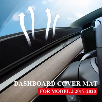 Pre Tesla Model 3 2017 2018 2019 2020 Panel Kryt Mat Prístrojovej Doske Slnečník Non-Slip Nástroj Hrnú Pad