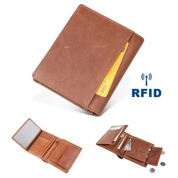 Prenosné Kožené Peňaženky RFID Blokovanie Krátke Multi Funkcia Veľkú Kapacitu Malé Mince Vrecku, Kabelke Peniaze Klip pre Mužov, Ženy