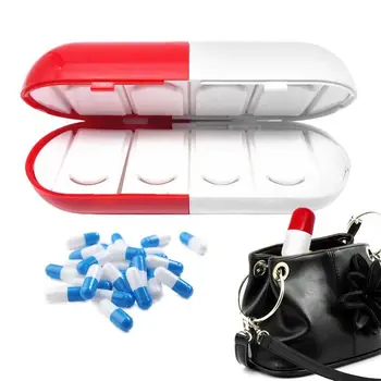 Prenosné Tablety Organizátor Nepriepustných 8 Oddelení Tablety Zapečatené Držiteľ Cestovného Prenosný Dávkovač Liekov S Samostatné Veko