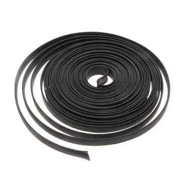 Priemer 10 mm Black 10M Izolácie Pletená Tesný PET Rozšíriteľná Nylon Pletená Kábel Rukáv Drôt Žľazy Káble