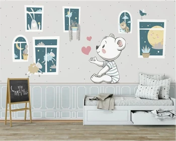 Prispôsobený moderné módne stereo tapety Ručne kreslené karikatúry fantasy hviezda slon deti miestnosti pozadí steny 3d tapety