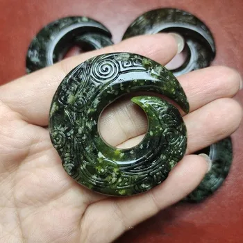 Prírodná Medicína Wang Shi Guan Yin Buddha Prívesok Magnetické Meteorit Black Green Jade Šťastie Zase Jade Značky