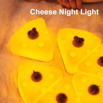 Rechargable Syr LED Nočné Osvetlenie Roztomilý Emócie Lampa Načasovanie Pre Deti Narodeninám Spálňa Decor Posteli Nightlights