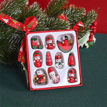 Rodina Party Dekorácie Krásne Ručne Vyrábané Drevené Hračky, Energická, Vianočné Dekorácie Prívesok Pridať Vianočné Fandiť Na Váš Domov