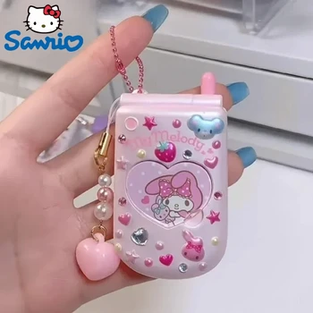 Roztomilý Sanrio Flip Telefónu Model Hello Kitty Kuromi Moja Lady Diy Nálepky Hračka Cosplay Prop Dievča Srdce Kawaii Harajuku Pre Deti Darček