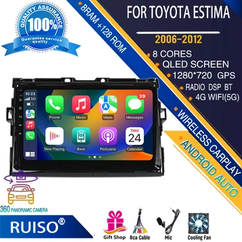 RUISO Android dotykový displej auto dvd prehrávač Pre Toyota Estima 2006-2012 auto rádio stereo navigáciu monitor 4G Wifi GPS