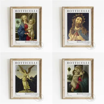 Sandro Botticelli Ranej Renesancie Výstava, Plagát, Kristus V Tŕňovou Korunou Samolepky Na Stenu, Panna A Dieťa Domova