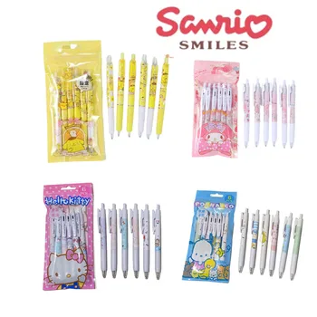 Sanrio 12/24pcs Kawaii Hello Kitty Pochacco Gélové Pero Čierne 0,5 mm Štetec, Pero Študent Písanie Nástroje balíka Office kancelárske potreby, Veľkoobchod