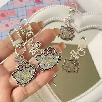 Sanrio Cartoon Hello Kitty Kľúčenky Najlepší Priateľ Keychain Flash Diamantový Prívesok Dievča Srdce Študent Taška Na Príslušenstvo Priateľ Dar
