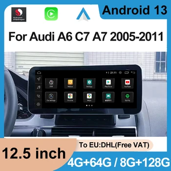 Snapdragon 665 Android 13 Bezdrôtový Carplay Rádia Pre Audi A6, A7 128G Auto Multimediálny Prehrávač Auto Centrálne Ovládanie Dotykové Jednotky GPS