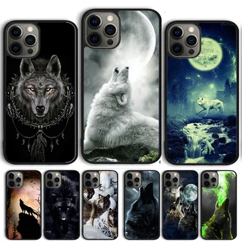 Snow Wolf howlf Zvierat Telefón puzdro Pre iPhone 15 14 13 12 Pro Max mini 11 Pro Max XS X XR 6 7 8 Plus SE 2020 Coque Shell