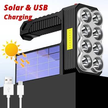 Solárna Baterka KLASU Strane Lampa 5W USB Nabíjanie Prenosných 8LED Núdzové Multifunkčné pre Vonkajšie Domácnosti Svetlomet, Camping