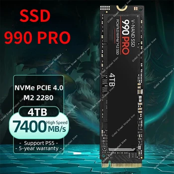 SSD (Solid State 4TB 2TB 1 TB Disk, 990 PRO M. 2 2280 SSD PCIe4.0 NVMe Herné Interný Pevný Disk 7450MB/S Pre PS5 Notebook Ploche