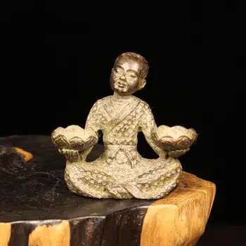 Starožitný Medi Buddha Monk Domáce Dekorácie Obývacia Izba Dekor Remesiel Príslušenstvo Antique Brass Kadidlo Horák Ploche Ozdoby