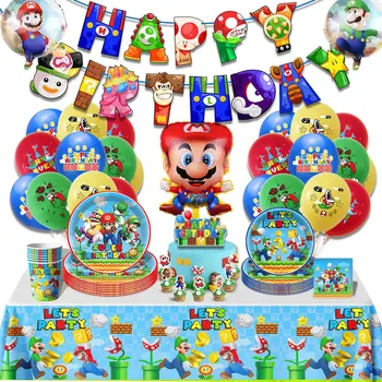 Super Mario Bros, Narodeniny, Party Dekorácie Hry Mario Brat Tému Riad Pohár Doska Balón Strana Navrhne Deti Pozadie
